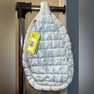 Pickleball Light Blue Quilted Sling Bag